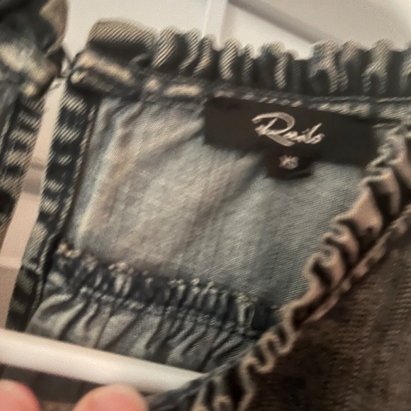 Rails Ruffle Denim Sleeveless Blouse - Picture 2 of 4